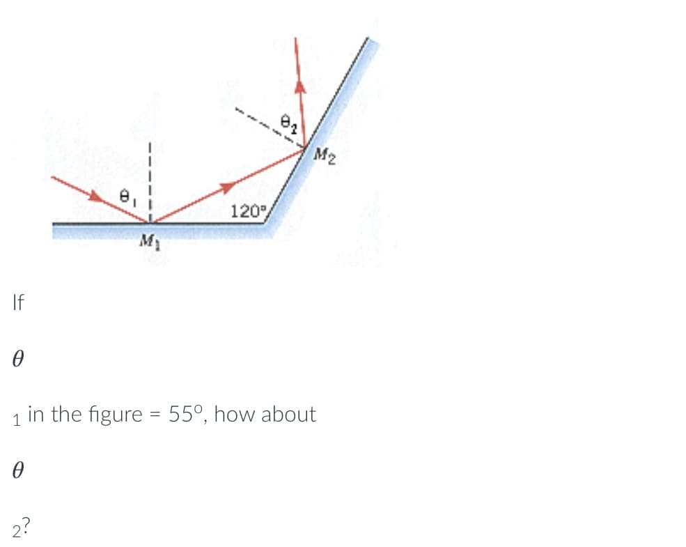 If
0
0
8
M₁
120°
Mz
in the figure = 55°, how about