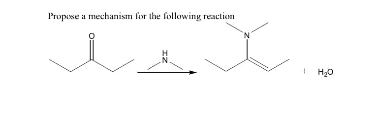 Propose a mechanism for the following reaction
+ H20
