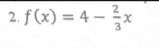2
2. f (x) = 4 – x
3.
