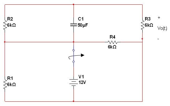 R2
6k2
R1
6k
C1
50μF
V1
-12V
ㅔㅏ
R4
6k2
R3
6k2
+
Vo(t)