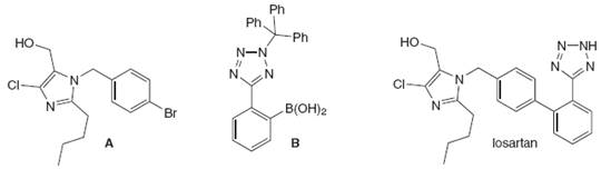 Ph
Ph.
Ph
но
N-NH
Но
కలక్
N-N
N.
N.
.N'
CI
.BOН2
Br
losartan
