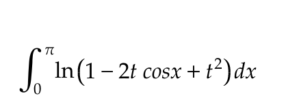 In(1- 2t cosx + t²)dx
1?)dx
