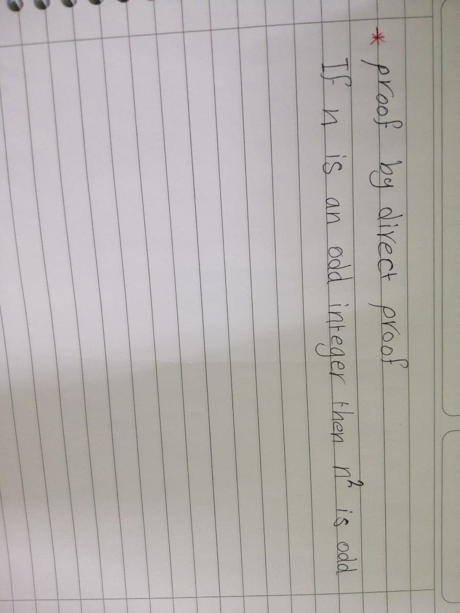 proof by divect proof
II n is an then na is odd
odd
integer
