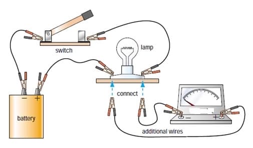 lamp
switch
connect
battery
additional wires
