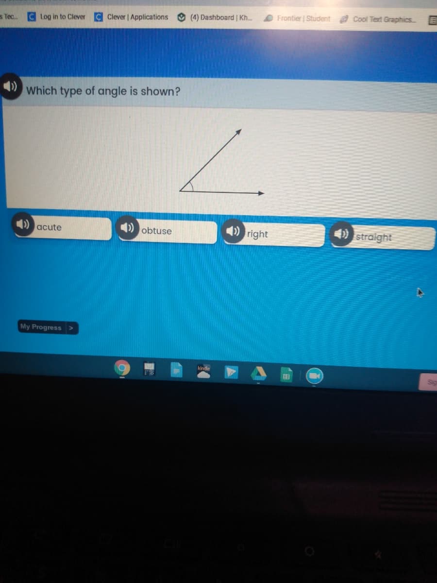 Which type of angle is shown?
