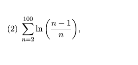 . (금),
100
n - 1
( 2) Σn
n
n=2
