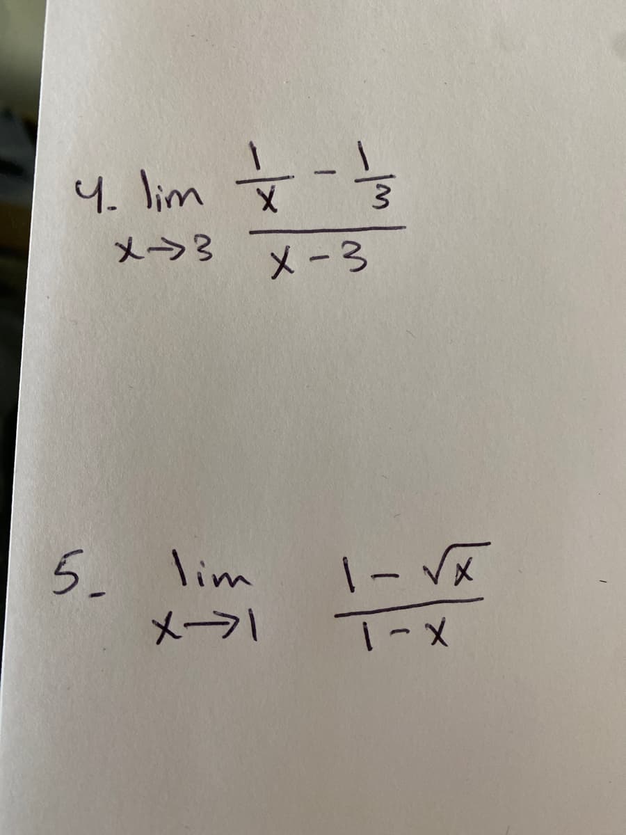 4. lim -놓
メ→3
メ-3
5. lim
メーラ
一1 x
X-1
