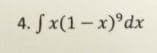 4. fx(1-x) dx