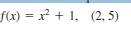 f(x) = x² + 1, (2, 5)
