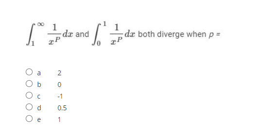 1
dx and
1
da both diverge when p =
a
2
-1
d
0.5
1
