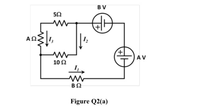 BV
ΑΩ
AV
10 Ω
Figure Q2(a)
