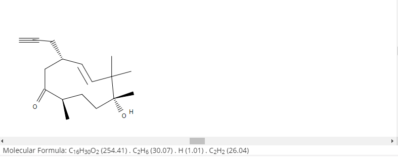 Molecular Formula: C16Н3002 (254.41). CЭH6 (30.07). Н(1.01). С2H2 (26.04)

