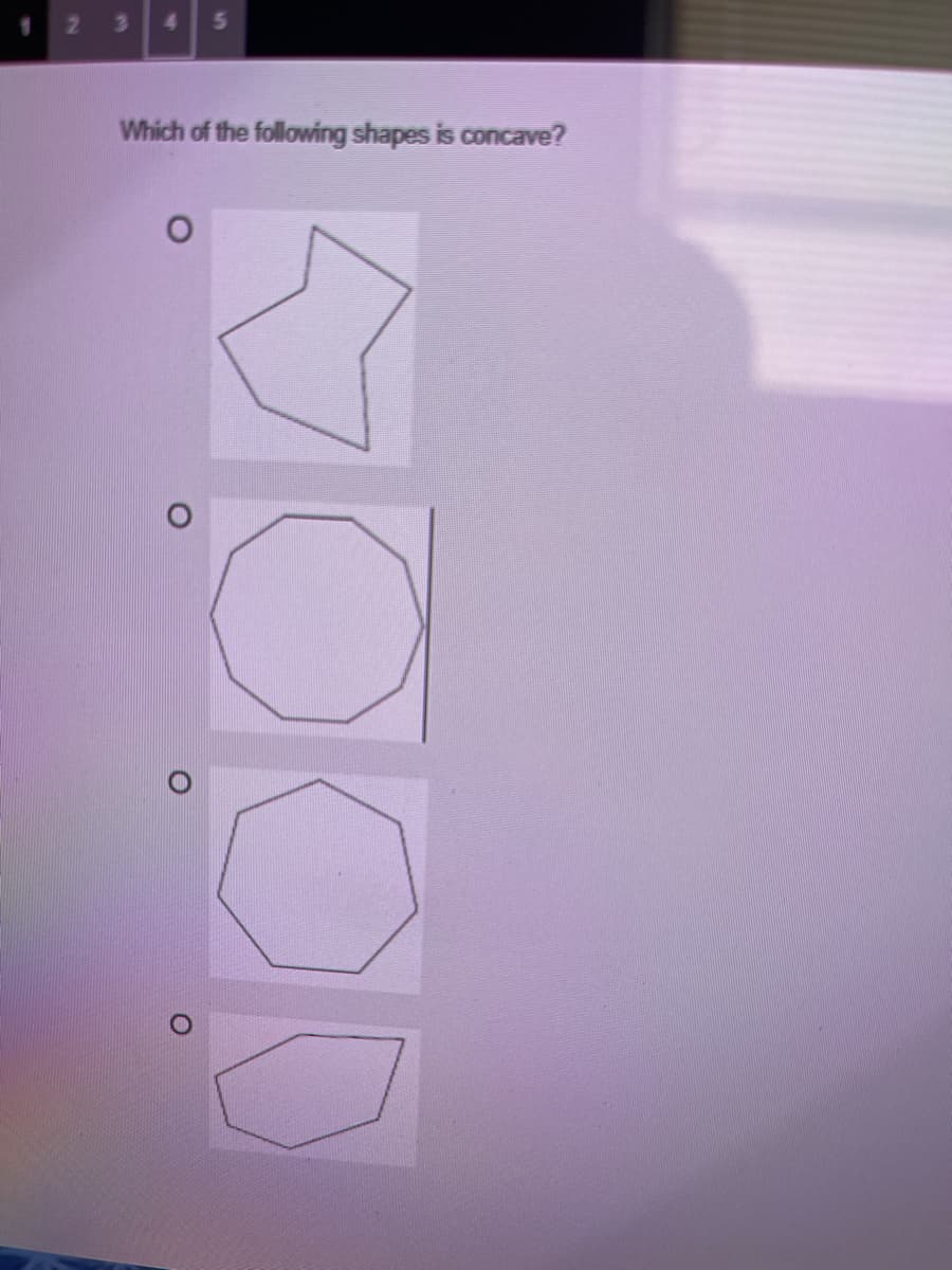 3
5.
Which of the following shapes is concave?
