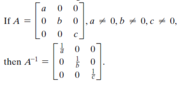 a
If A =|
0 b 0,a + 0,b # 0,c # 0,
then A-1
12
