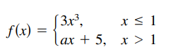 [ 3x³,
lаx + 5,
x < 1
f(x) =
ах
х> 1
