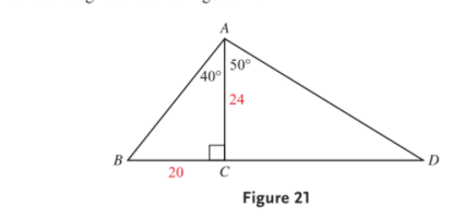 A
50°
40°
24
B-
D.
20
Figure 21

