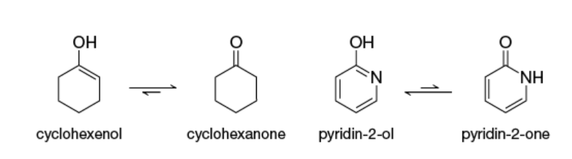 ОН
OH
`NH
cyclohexenol
cyclohexanone
pyridin-2-ol
pyridin-2-one
