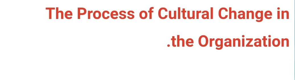 The Process of Cultural Change in
.the Organization

