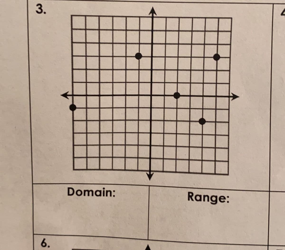 3.
Domain:
Range:
6.
