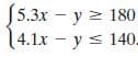 S5.3x - y 2 180
14.1x - y s 140.

