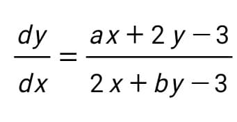 dy
аx +2 у—3
dx
2х+by -3
||
