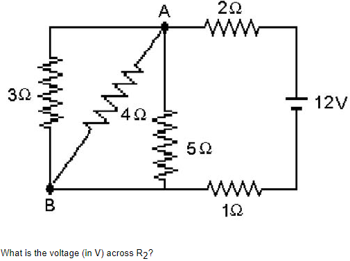 20
12V
49
ww
B
12
What is the voltage (in V) across R2?
www
