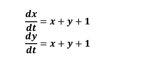 dx
= x + y + 1
dt
dy
3D х +у+1
dt
