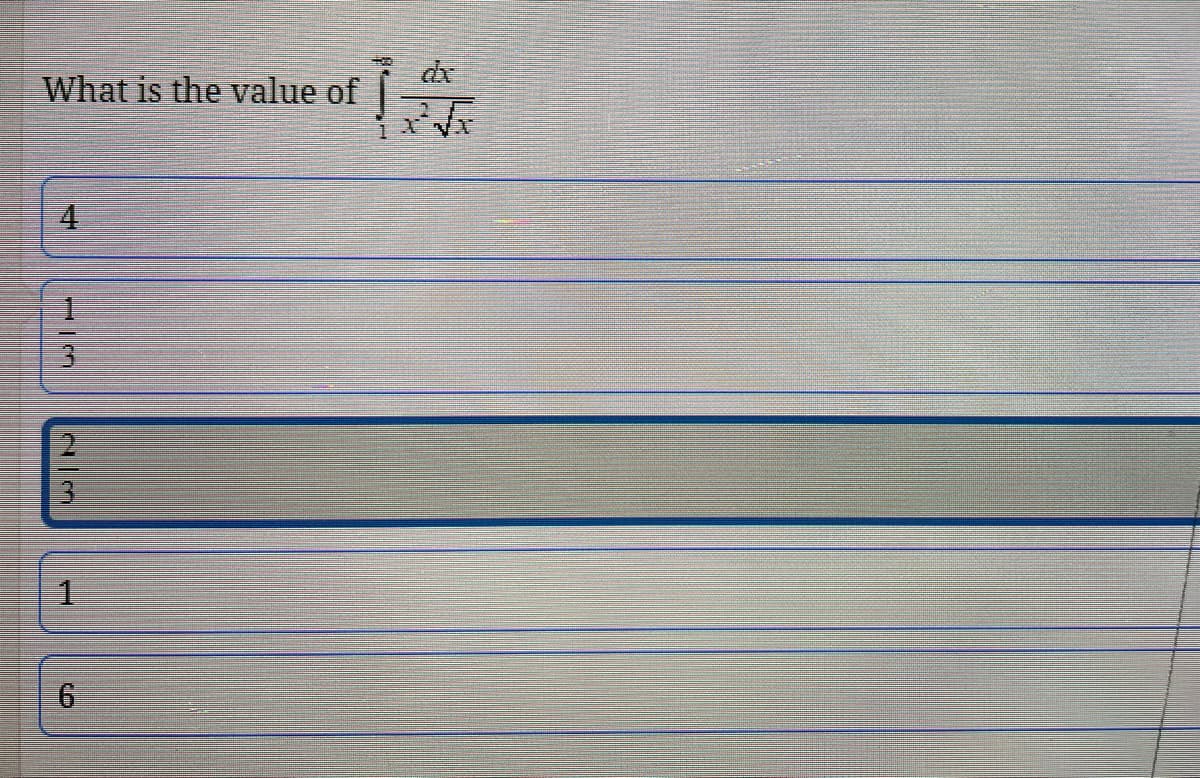 dx
What is the value of
1
