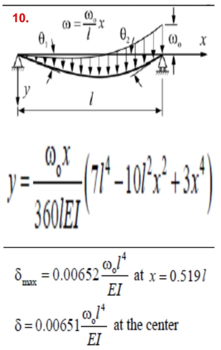 10.
0,
(),
(0,X
360IEI
8 = 0.00652-
at x = 0.5191
EI
max
d = 0.00651"
at the center
EI
