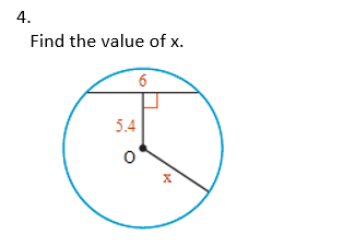 4.
Find the value of x.
6
5.4

