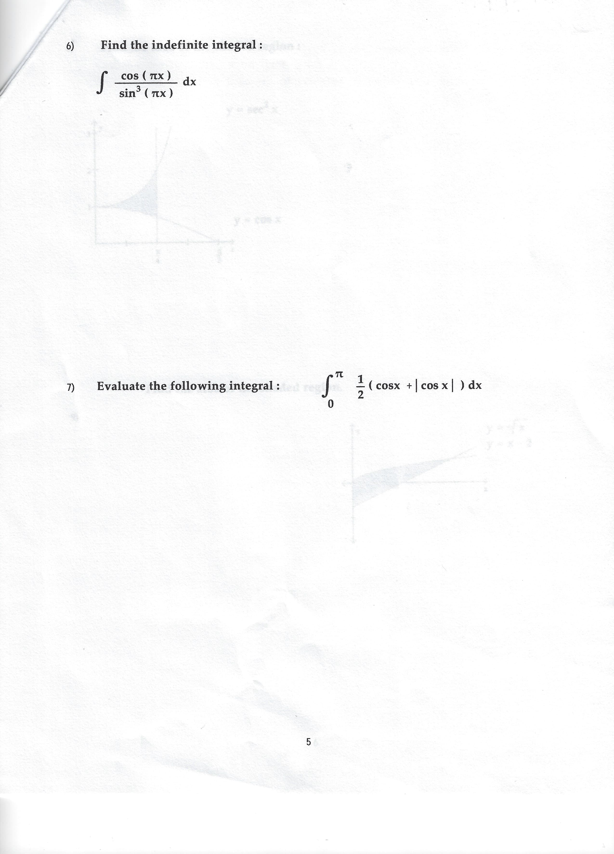 Find the indefinite integral:
cos ( πx )
dx
sin, ( π )
