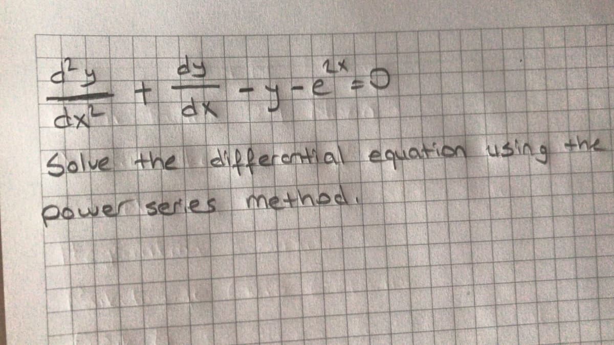 LX
dx
Salve the
differontial equation using +the
power series
method
