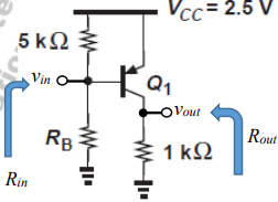 5 ΚΩ
Vin
Rin
RB
Vcc= 2.5 V
OVout
1 ΚΩ
Rout