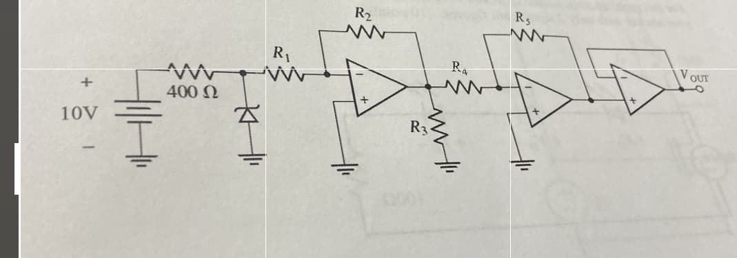+
10V
www
400 Ω
R₁
WWW
R₂
R3
RA
M
R₁
VOUT
O