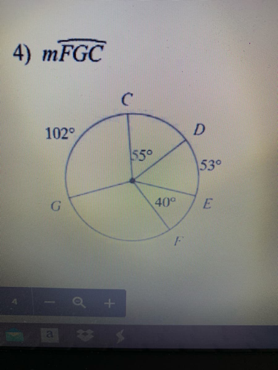 4) mFGC
102
55°
53°
40
a
