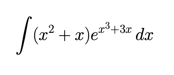 |(202
(x² + x)ex³+³x dx