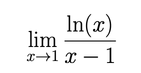 In(x)
lim
x→1 x − 1