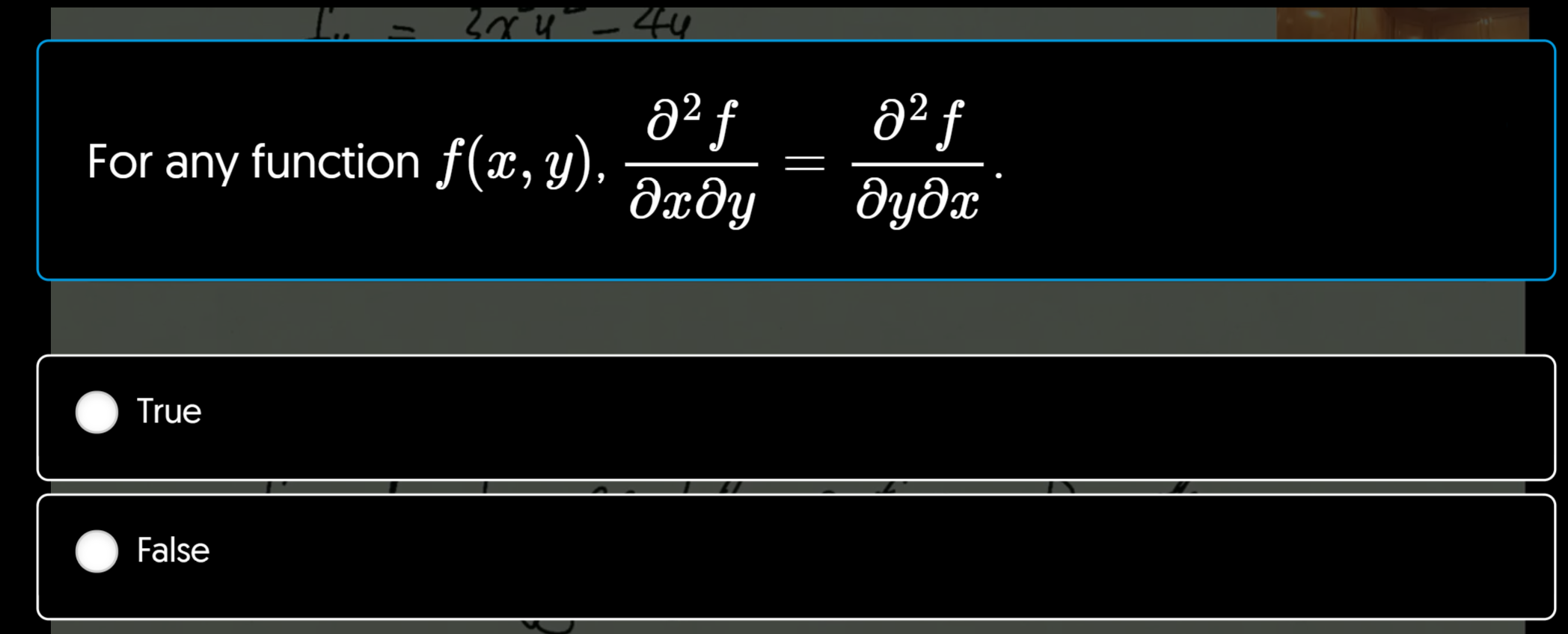 a² f
a² f
For any function f(x, y),
dxðy
дудх
