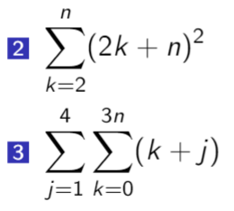 n
2
Σ(2k + n)2
k=2
4
3η
ΕΣΣ(+1)
3
j=1 k=0