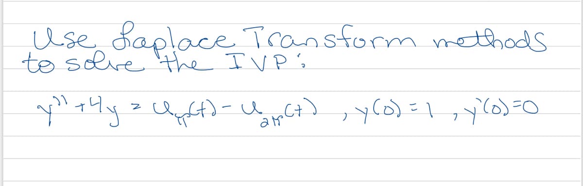 Use daplace Transform methads
to solve 'the IVP'
こ
