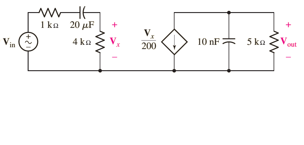 HE
1 ko 20 μF
+
+
V,
4 ko
Vx
200
10 nF
5 ko
out
