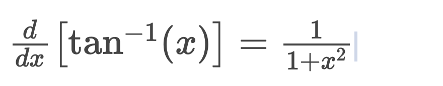 을 [ ] = 규E
d
dx
tan-1(x)|
1+x?
