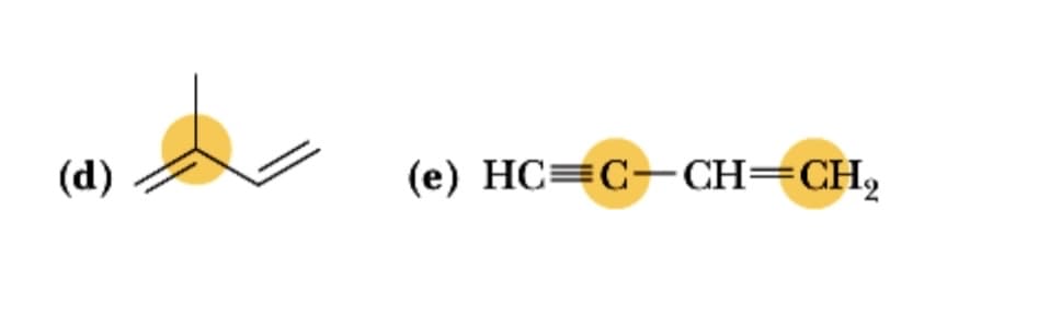 (d)
(e) HC=C-CH=CH₂