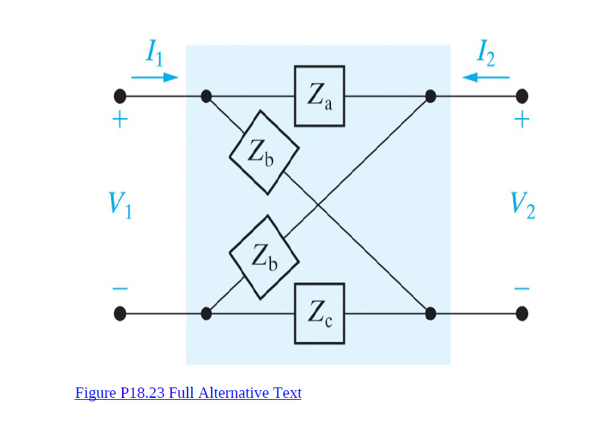 Za
V2
V1
Zb
9-
Z.
Figure P18.23 Full Alternative Text
