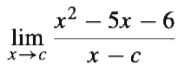 x2 — 5х — 6
lim
х — с
