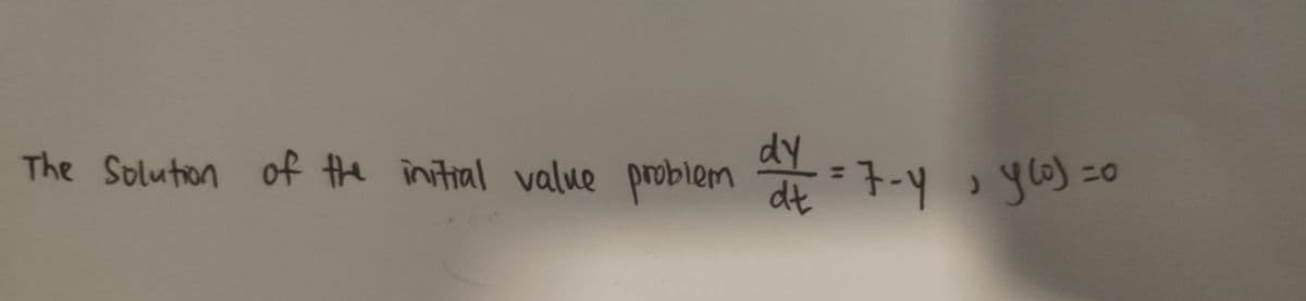 dy
e initial value problem =7-y yo) =c
dt
The Solution of the
