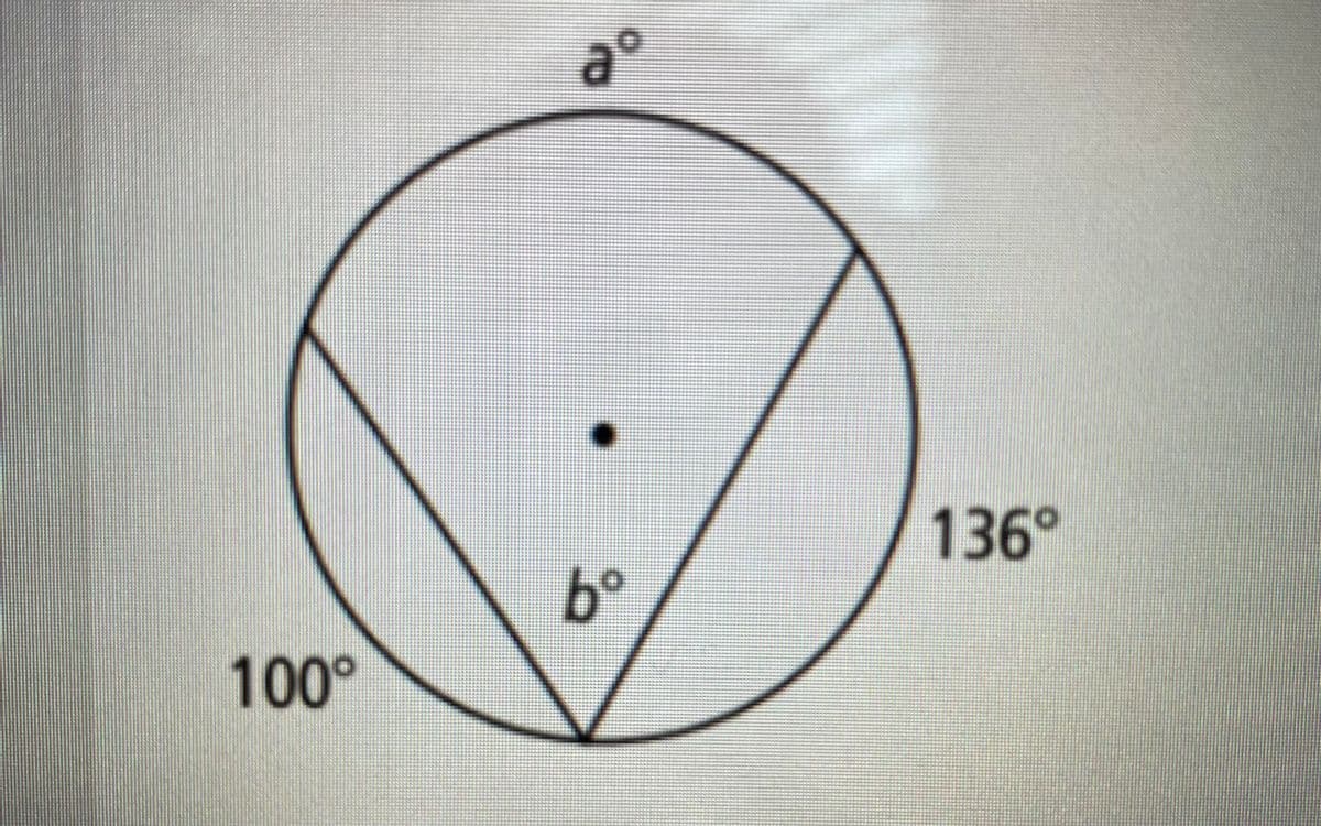 a°
136°
b°
100°
