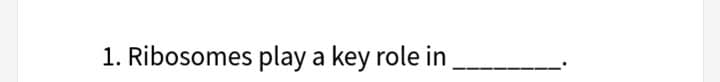 1. Ribosomes play a key role in_
