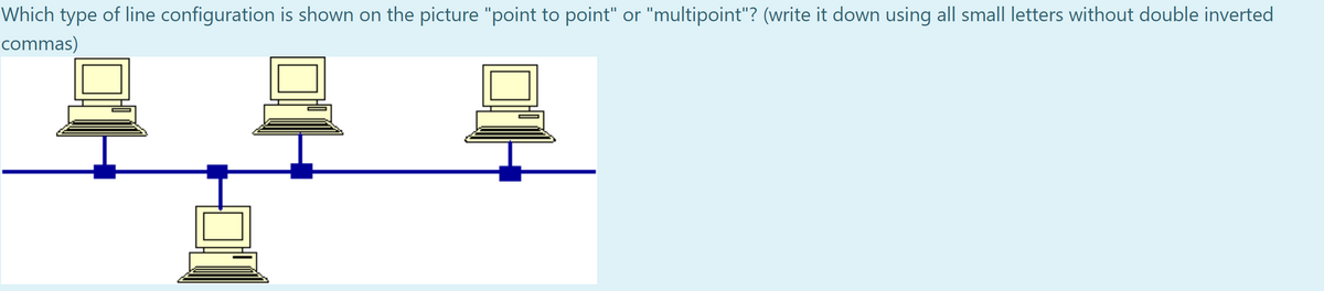 Which type of line configuration is shown on the picture "point to point" or "multipoint"? (write it down using all small letters without double inverted
commas)
