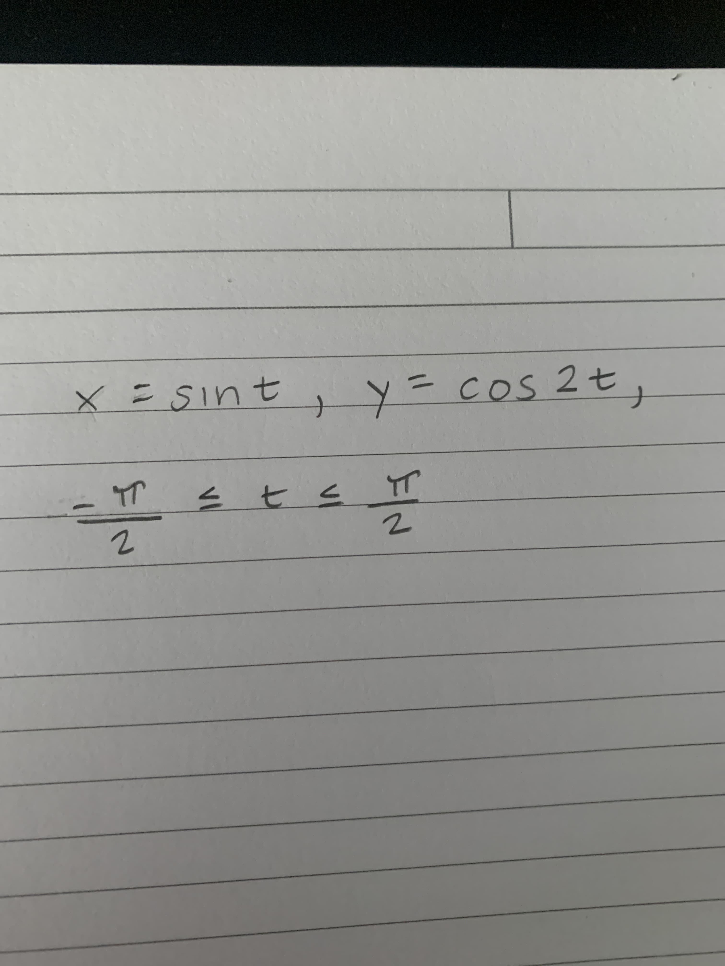 X =Sint
y=DCOs 2t,
%3D
ミte
